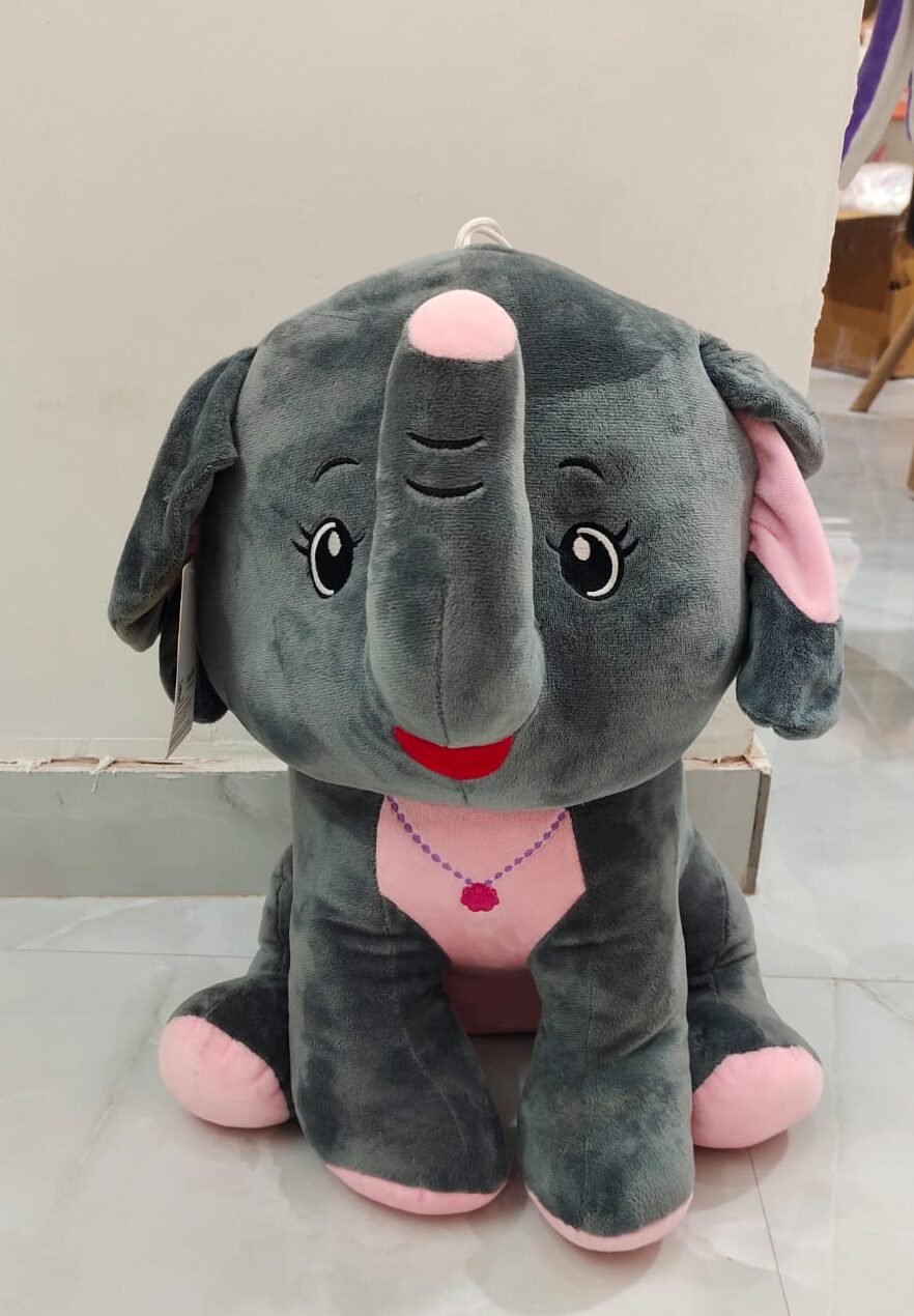 Cute Grey Elephant Plush Soft Toy